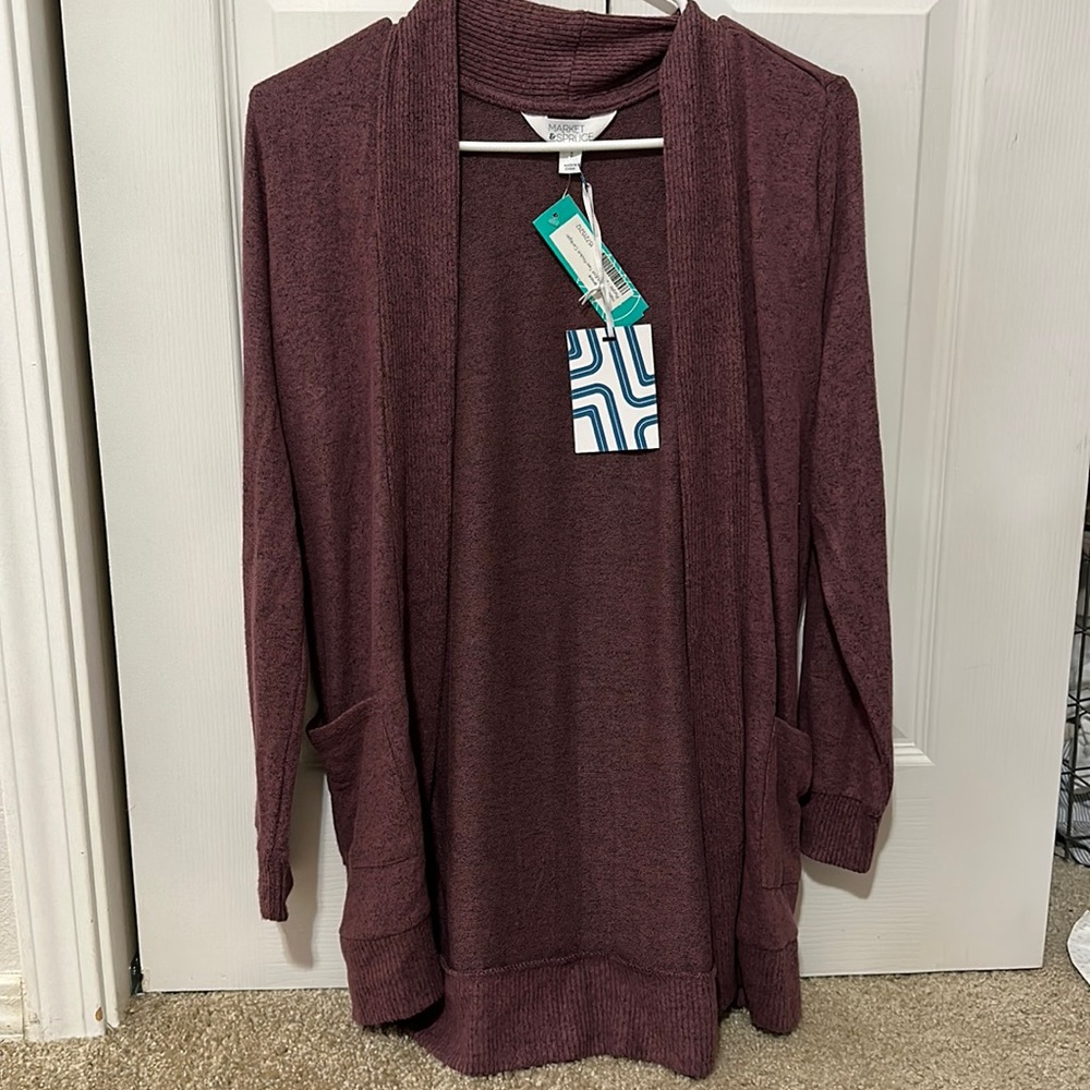 Market & Spruce brushed knit two pocket cardigan